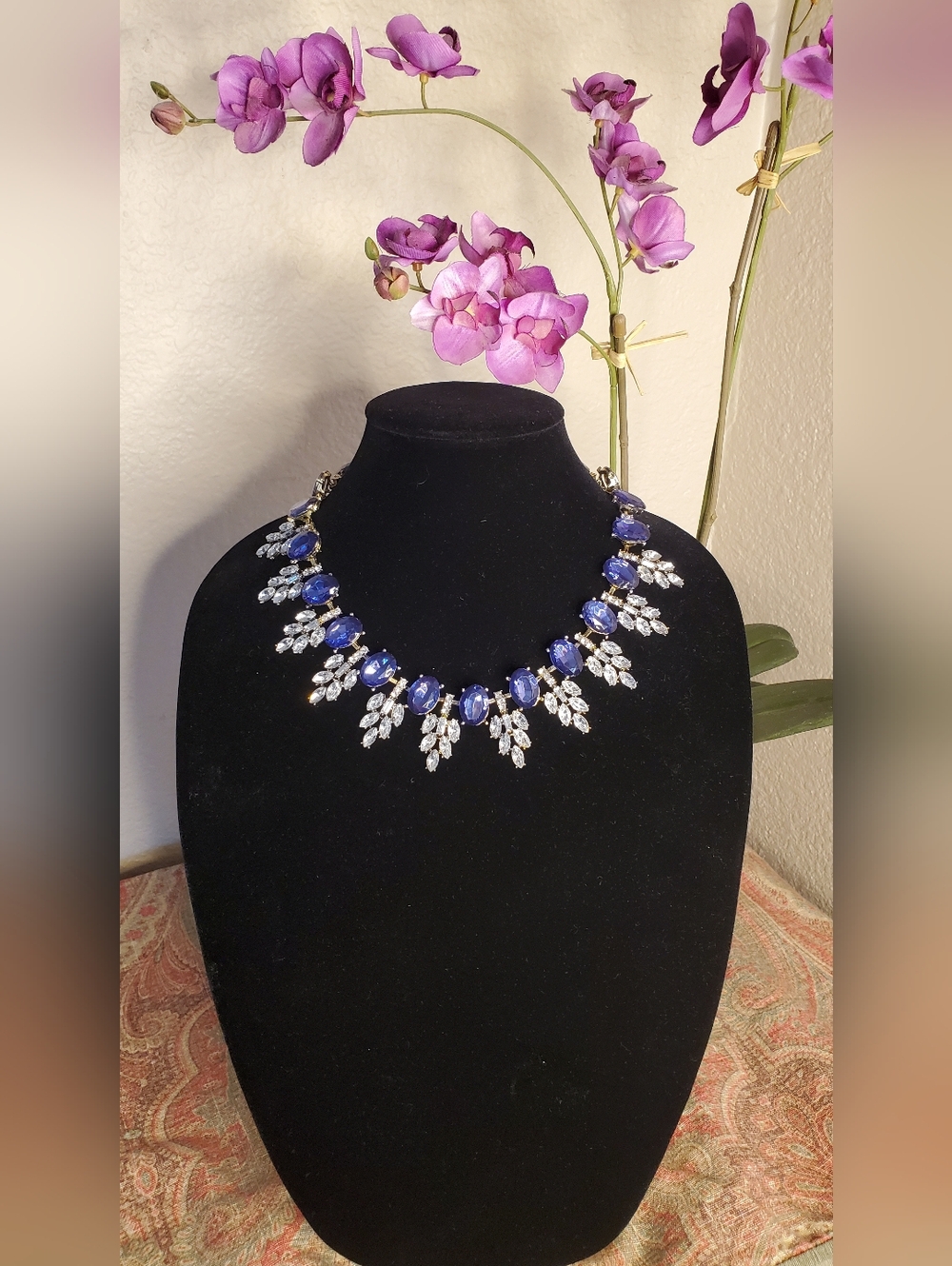 Statement Blue Costume Crystal Necklace - Brand Unbranded - Picture 3 of 8